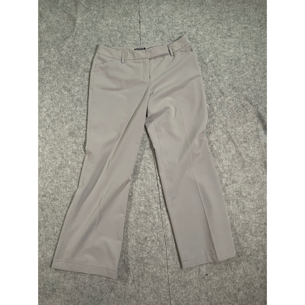 Express Editor Dress Pants Womens 8 Light Gray Bootcut Mid Rise Work Office